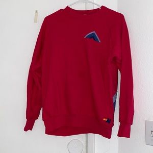 Aviator Nation Rose Pink Mountain Striped Crewneck